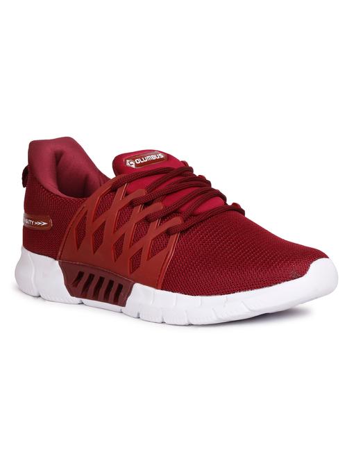maroon mesh sport shoes - 18378218 - Very Small Image - 1