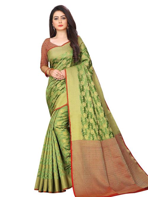 jacquard work banarasi saree - 18378630 - Very Small Image - 1