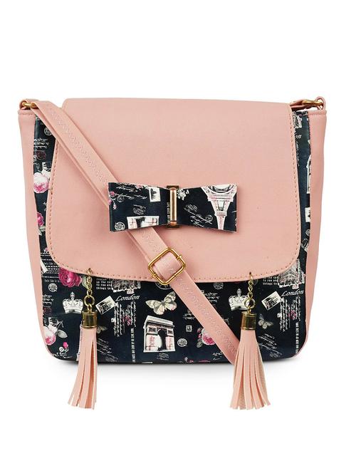 orange printed regular sling bag - 18378652 - Very Small Image - 1