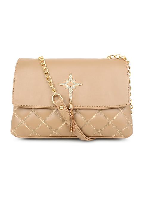 tan solid regular sling bag - 18378658 - Very Small Image - 1