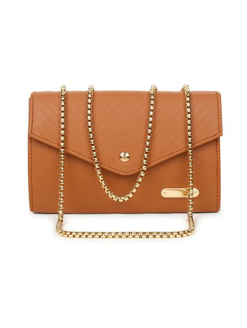 tan textured regular sling bag - 18378692 - Very Small Image - 1