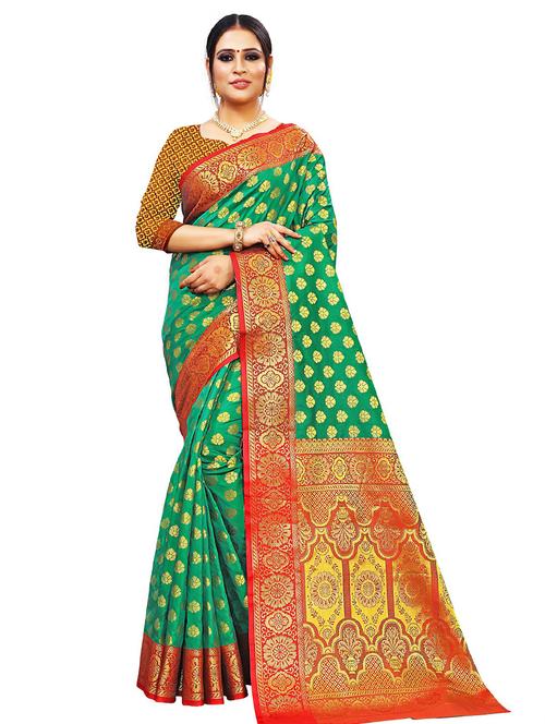 jacquard work woven saree - 18378789 - Very Small Image - 1