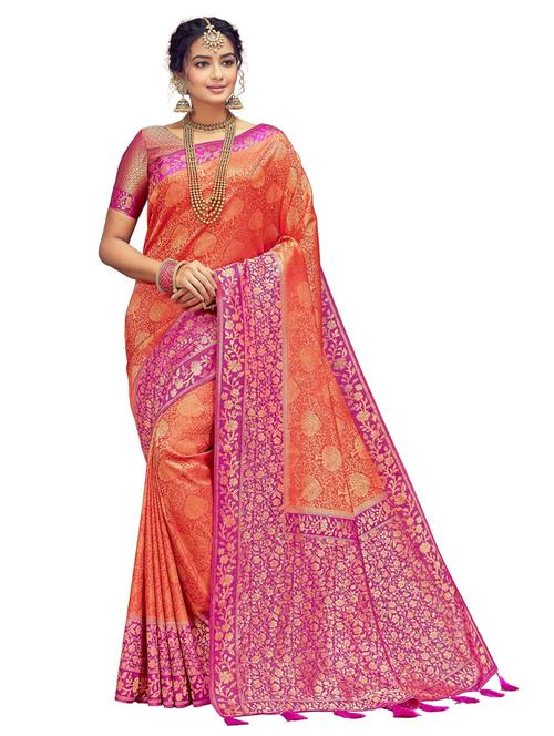 self designed woven saree with blouse - 18379211 - Very Small Image - 1