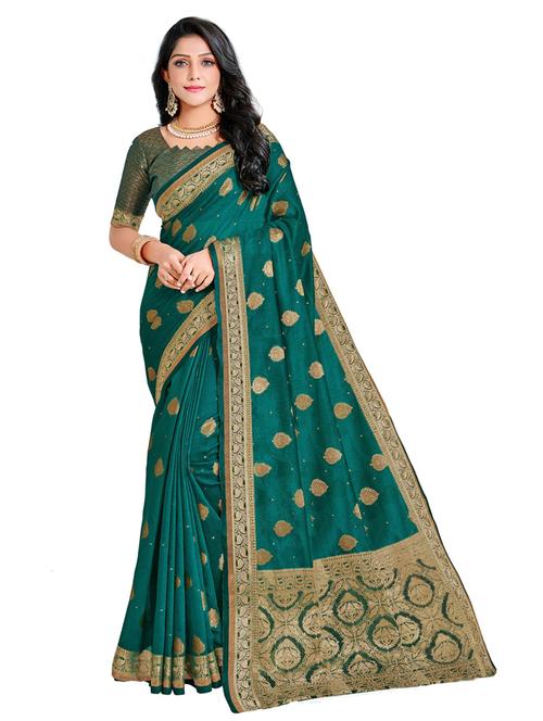 self designed woven saree with blouse - 18379219 - Very Small Image - 1