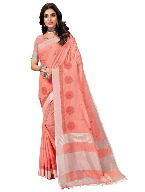 self designed woven saree with blouse - 18379370 - Very Small Image - 1