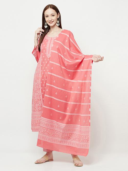pink unstitched suit set - 18379680 - Very Small Image - 1