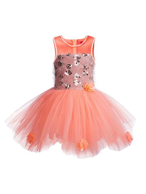 orange embellished frock - 18379846 - Very Small Image - 1