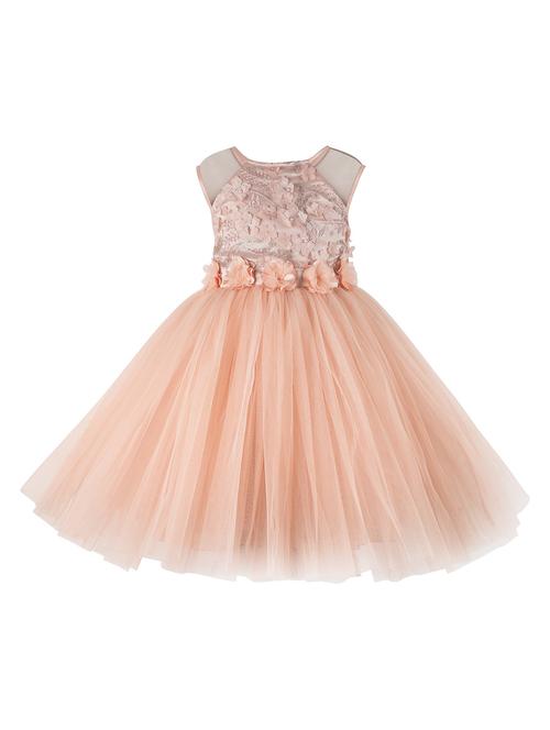 orange applique frock - 18379900 - Very Small Image - 1