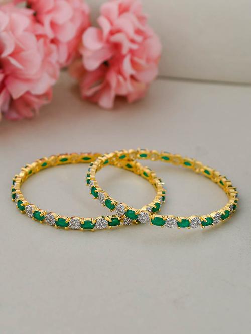 set of 2 emerald green ad bangles - 18380748 - Very Small Image - 1