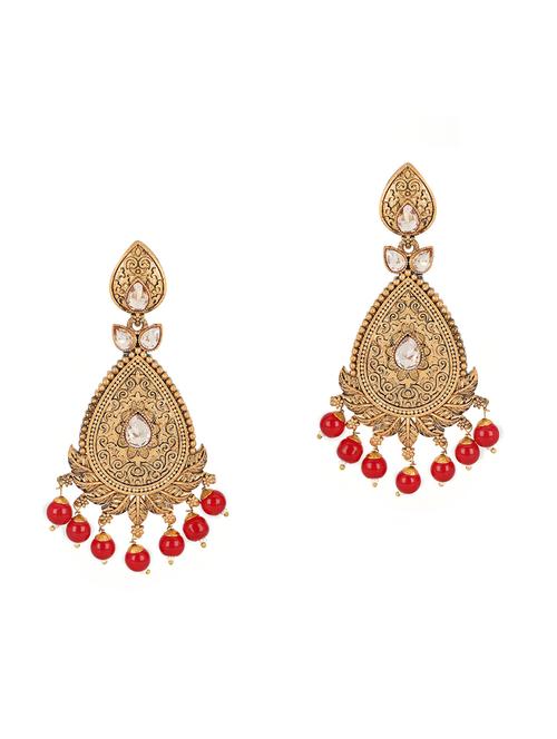 gold brass drop earring - 18381121 - Very Small Image - 1