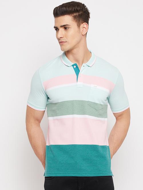 light-blue striped polo t-shirt - 18381713 - Very Small Image - 1