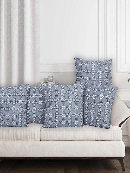 texstylehome assorted reversible jaipuri print pure cotton cushion covers - 18381875 - Very Small Image - 1