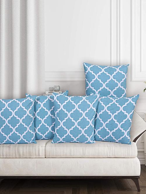 texstylehome assorted reversible jaipuri print pure cotton cushion covers - 18381877 - Very Small Image - 1
