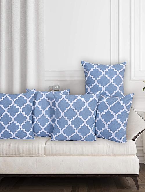 texstylehome assorted reversible jaipuri print pure cotton cushion covers - 18381878 - Very Small Image - 1