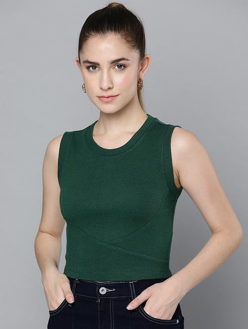 sleeveless solid regular top - 18381910 - Very Small Image - 1