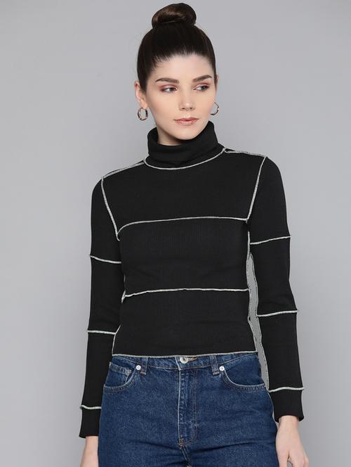 long sleeved stitch line detailed regular top - 18381924 - Very Small Image - 1
