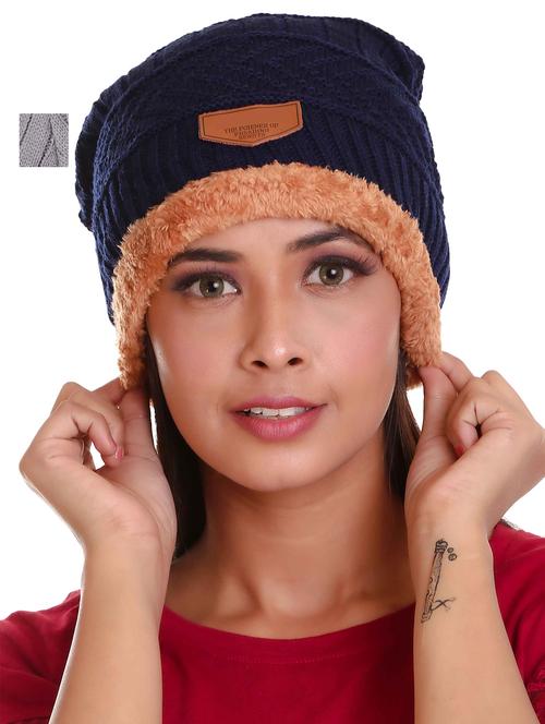 pack of 2 multi colored wool cap - 18382223 - Very Small Image - 1