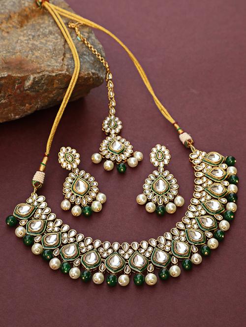 green brass choker necklace - 18382397 - Very Small Image - 1