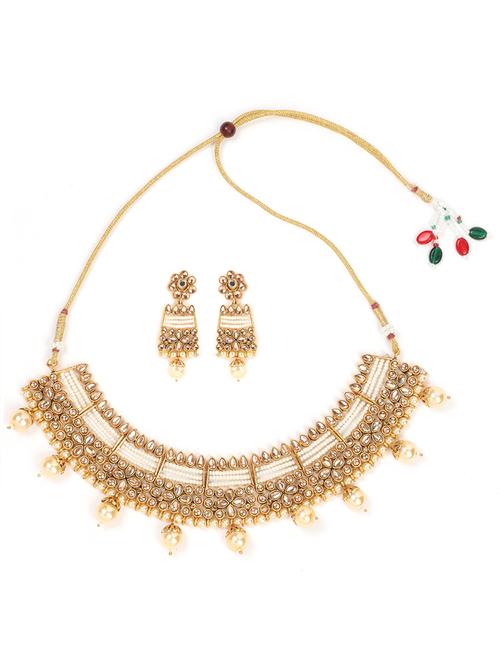 gold brass choker necklace - 18382402 - Very Small Image - 1