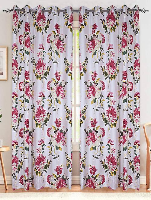 texstylers 100% cotton printed eyelet 7ft door or window curtain - 18382670 - Very Small Image - 1