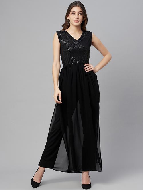 v-neck embellished top and trouser set - 18382733 - Very Small Image - 1