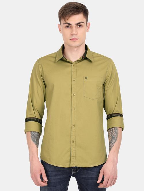 green solid casual shirt - 18383605 - Very Small Image - 1
