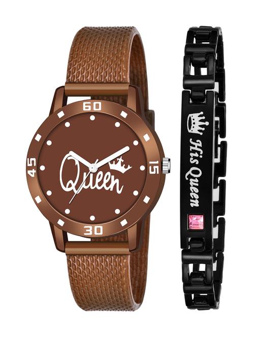 kajaru stylish analog watch for women with queen bracaelet - 18383826 - Very Small Image - 1