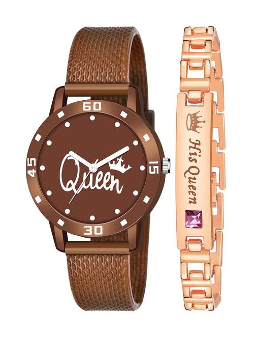 kajaru stylish analog watch for women with queen bracaelet - 18383853 - Very Small Image - 1