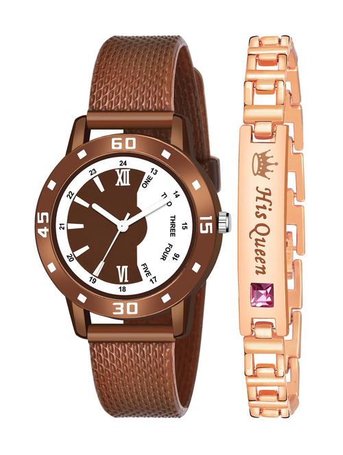 kajaru stylish analog watch for women with queen bracaelet - 18383856 - Very Small Image - 1