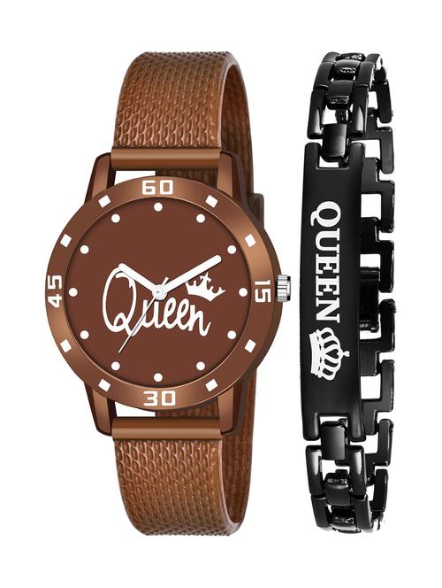 kajaru stylish analog watch for women with queen bracaelet - 18383880 - Very Small Image - 1