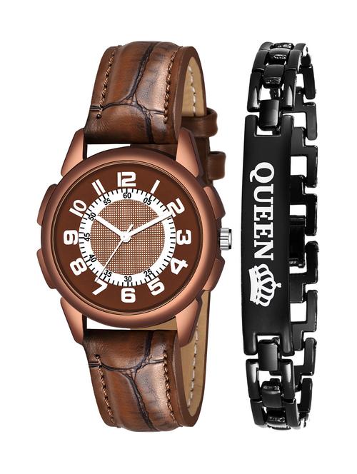 kajaru stylish analog watch for women with queen bracaelet - 18383886 - Very Small Image - 1