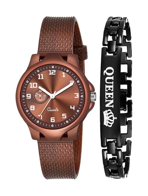 kajaru stylish analog watch for women with queen bracaelet - 18383892 - Very Small Image - 1