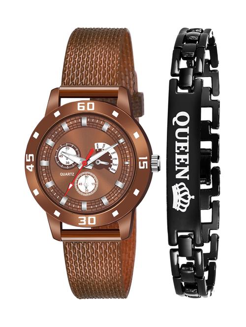 kajaru stylish analog watch for women with queen bracaelet - 18383898 - Very Small Image - 1