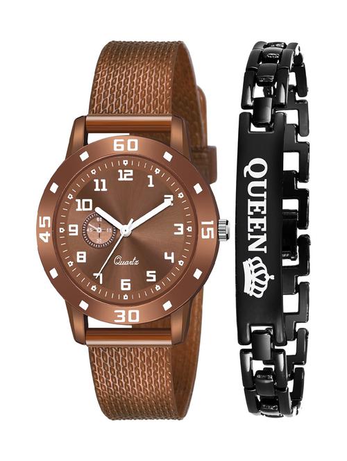 kajaru stylish analog watch for women with queen bracaelet - 18383904 - Very Small Image - 1