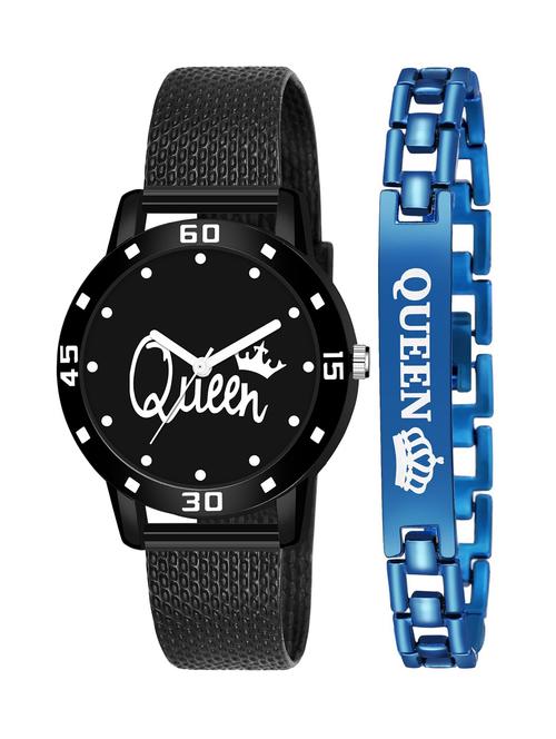 kajaru stylish analog watch for women with queen bracaelet - 18383905 - Very Small Image - 1