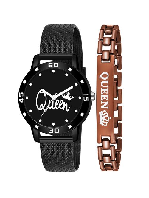kajaru stylish analog watch for women with queen bracaelet - 18383932 - Very Small Image - 1