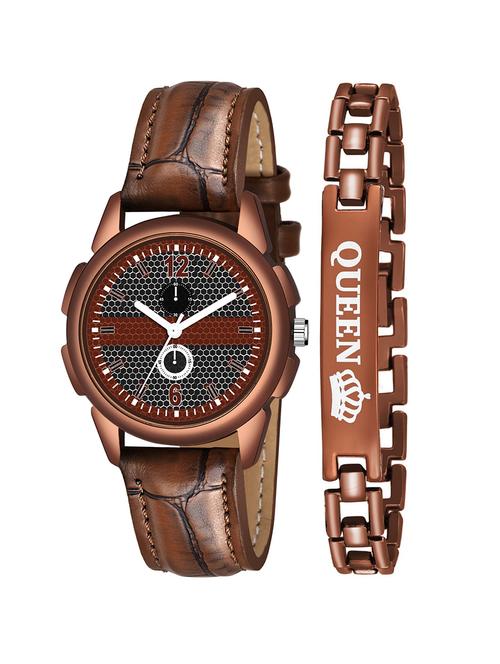 kajaru stylish analog watch for women with queen bracaelet - 18383943 - Very Small Image - 1