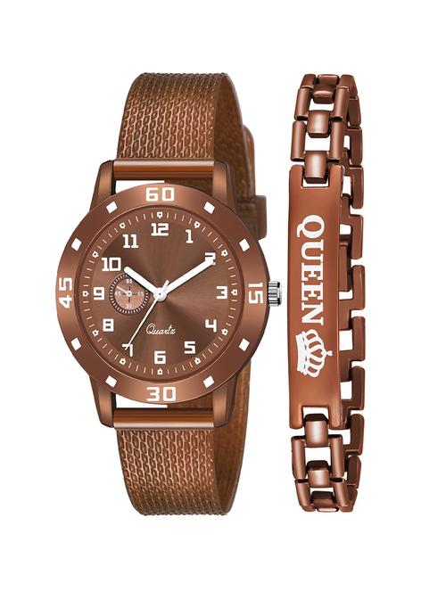 kajaru stylish analog watch for women with queen bracaelet - 18383958 - Very Small Image - 1