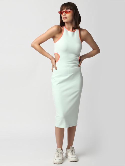 cut out detail solid bodycon dress - 18384044 - Very Small Image - 1