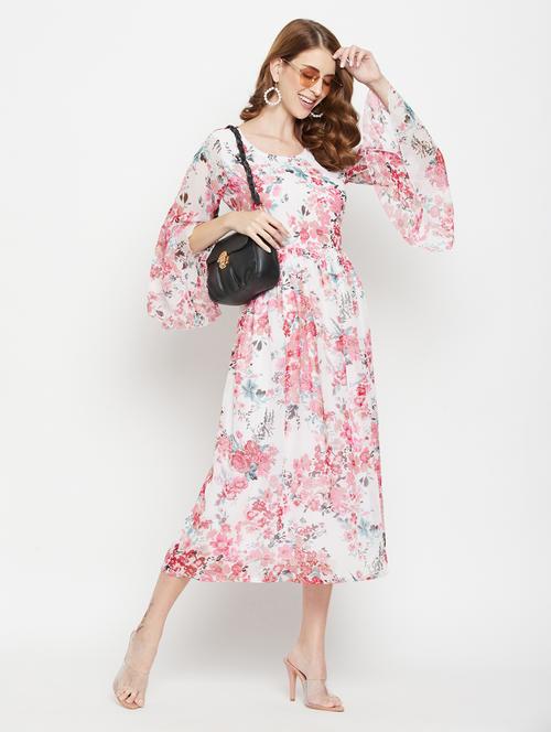women's fit & flare floral dress - 18384493 - Very Small Image - 1