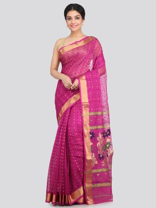 self design handloom saree with blouse - 18384560 - Very Small Image - 1