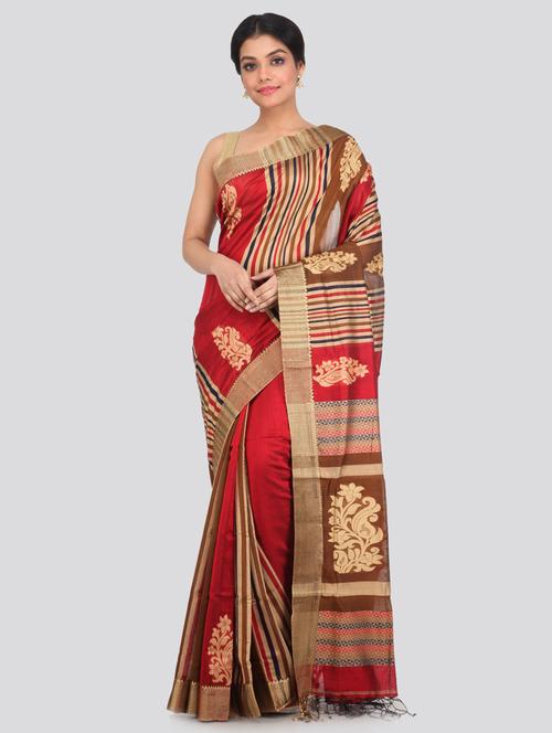 multi colored cotton silk handloom saree - 18384575 - Very Small Image - 1
