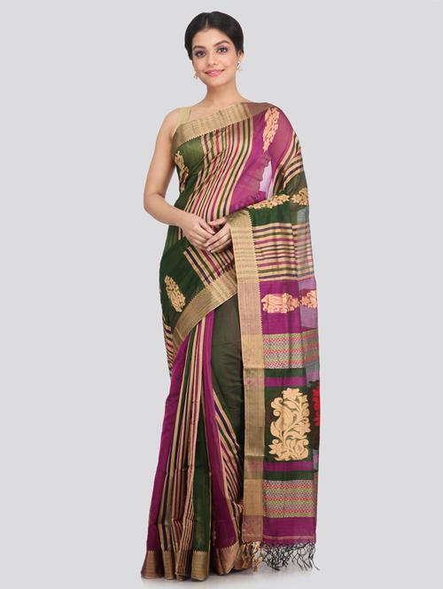 multi colored cotton silk handloom saree with blouse - 18384583 - Very Small Image - 1