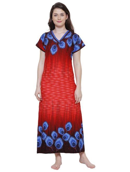 short-sleeved printed nighty - 18385776 - Very Small Image - 1