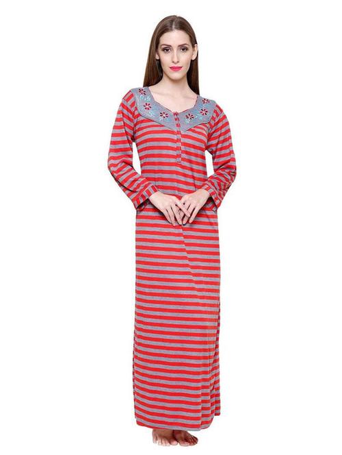 long sleeved printed nighty - 18385787 - Very Small Image - 1
