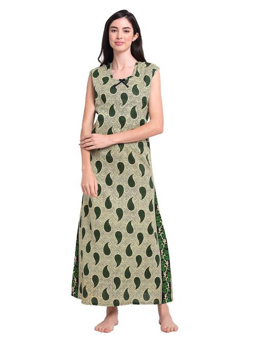 sleeveless printed nighty - 18385797 - Very Small Image - 1