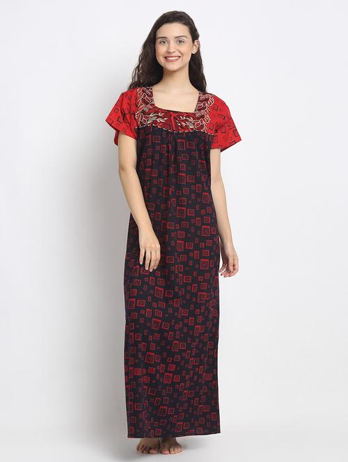 short-sleeved printed nighty - 18385802 - Very Small Image - 1