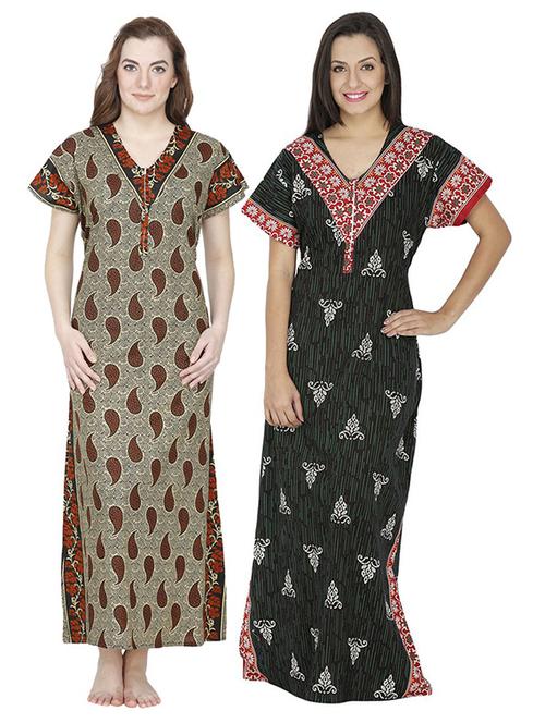 set of 2 short-sleeved printed nighty - 18385849 - Very Small Image - 1