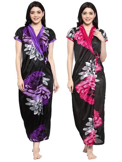 set of 2 short-sleeved printed nighty - 18385852 - Very Small Image - 1