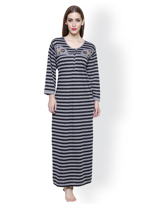 long sleeved printed nighty - 18385871 - Very Small Image - 1
